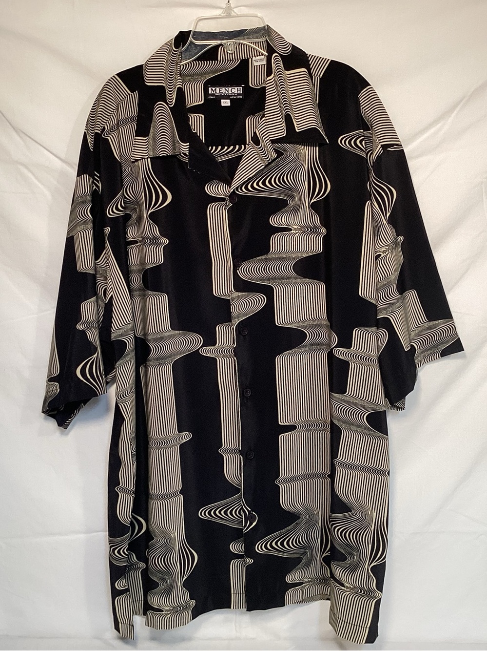 Mench Vintage All Over Print Short-Sleeve Button-Up Shirt Men’s Size XXL